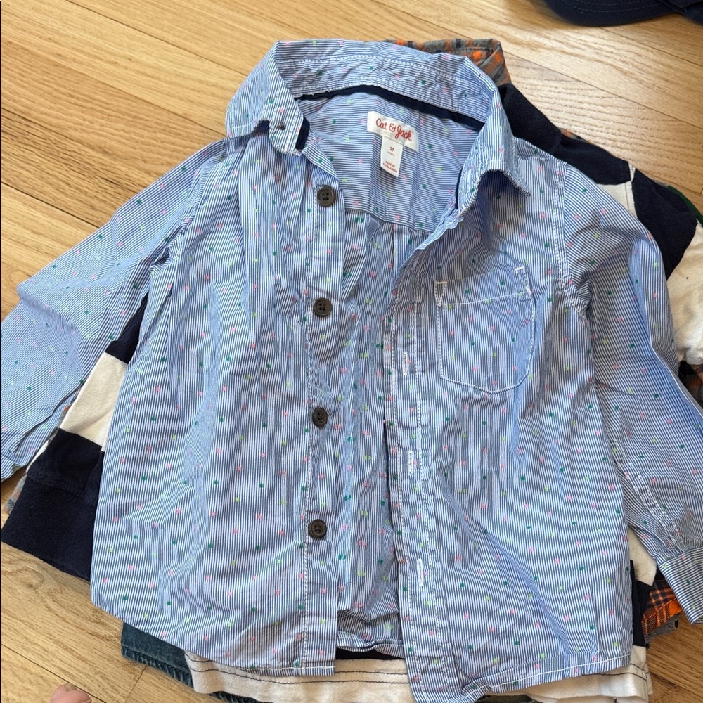 Assorted Boys Long Sleeve Collard Button-Down & Rugby Shirts Multi-Color - Picture 8 of 8